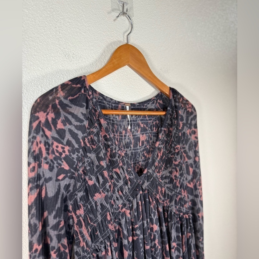Free People Dark Romance Babydoll Tunic in Dark Combo, Sz XS, M44 - Picture 7 of 11